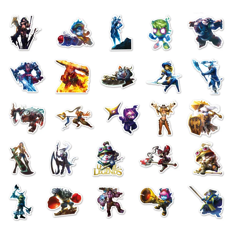 50/30/10PCS League of Legends Amumu Alistar Popular Game Peripheral Computer Cup Self-adhesive Decorative Waterproof Stickers