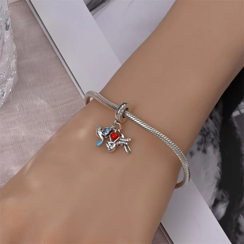 Hot 925 Sterling Silver Amulet Of Blessing Love And Peace Charms Pendant Fit Original Bracelet DIY Women Jewelry