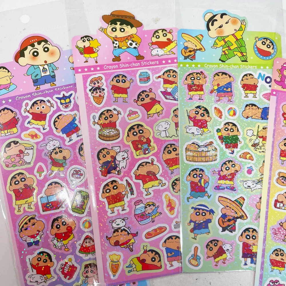 20Sheets Kawaii Crayon Shin-chan Anime Stickers Cute Hand Acount Suitcase Phone Case Laptop DIY Waterproof Sticker Kids Toy Gift