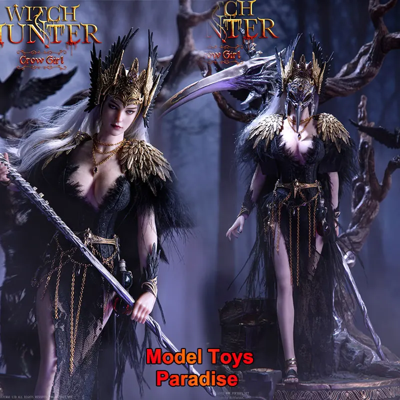 POP COSTUME WH004 1/6 Women Soldier Demon Hunter Crow Witch Full Set 12'' Action Figure Collectible Fans Gifts