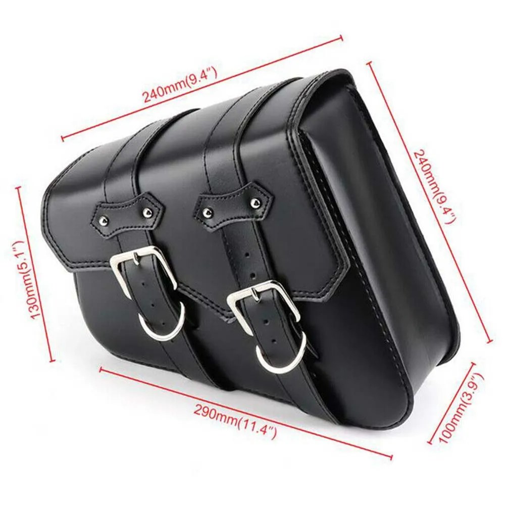 Black PU Leather Solo Saddle Luggage Bag with Mounting Straps Motorcycle Saddlebag For Harley Davidson Sportster XL883 XL1200
