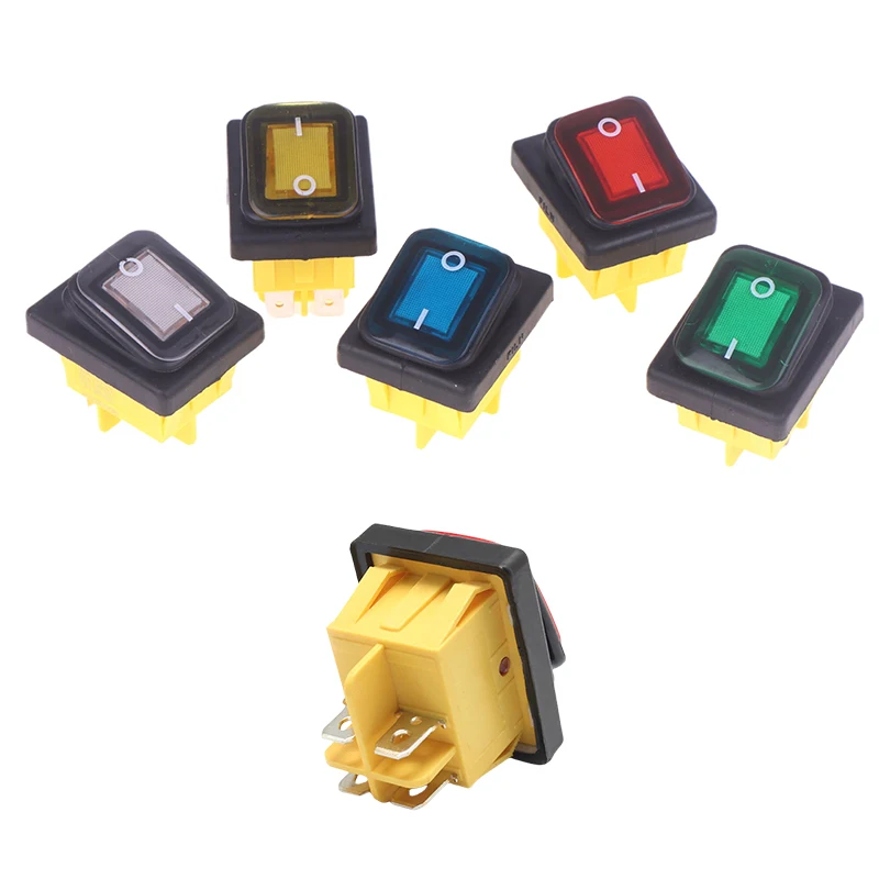 

1 Piece 12V/220V 30A ON OFF Heavy Duty 4pin DPST IP65 Sealed Waterproof T85 Auto Boat Marine Toggle Rocker Switch With LED