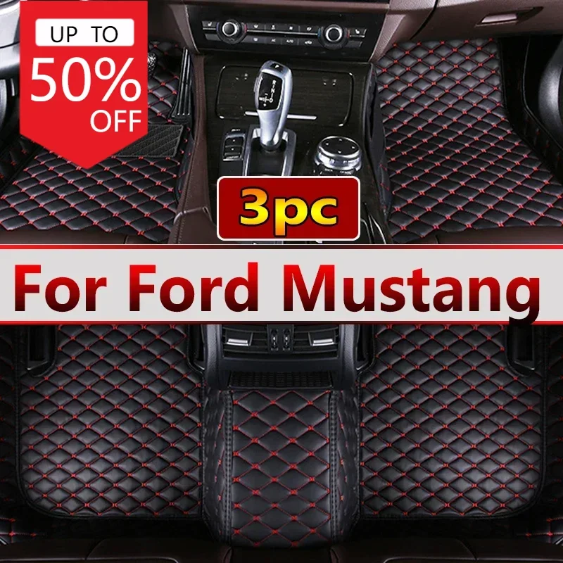 Custom Car Floor Mats para Ford Mustang, Auto Foot Pads, Tampa do tapete do automóvel, Acessórios Interiores, 2015-2022, 2016, 17, 18, 19, 20, 21