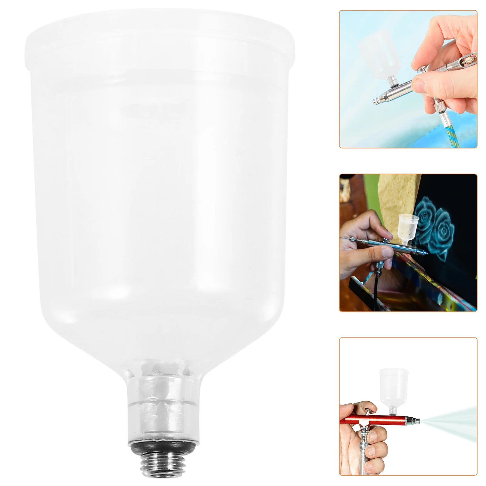 كوب رش البخاخة الدقيق، حاوية صبغات بلاستيكية شفافة قابلة للفصل، قابلة لإعادة الاستخدام وقابلة لإعادة الملء للرسم الاحترافي منخفضة النفايات