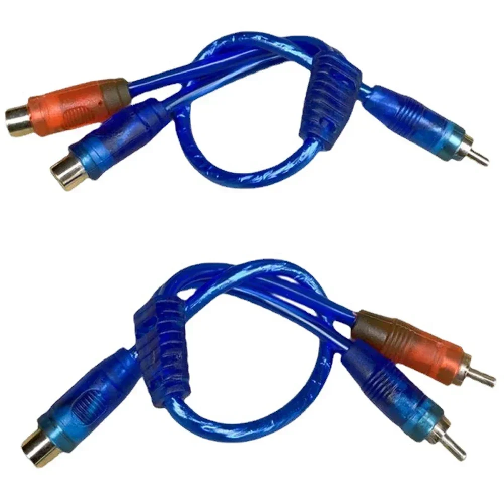 1 Female To 2 Males RCA Audio Cable Car Cord Cables 