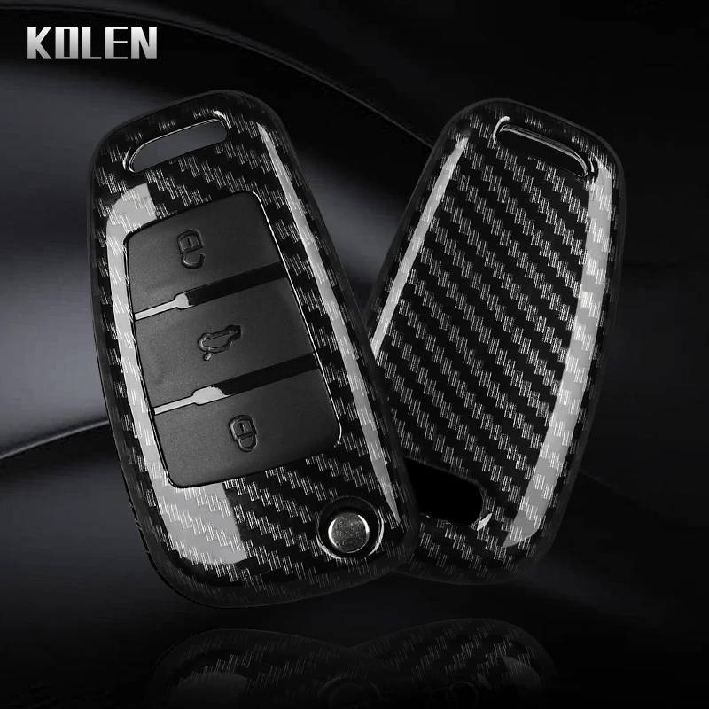 ABS ألياف الكربون حافظة مفاتيح السيارة لأودي A1 A3 A4 8P 8L 8V A5 B6 B7 A6 A7 C5 C6 Q3 Q5 Q7 4F S3 S4 S6 RS3 TT المحمية قذيفة