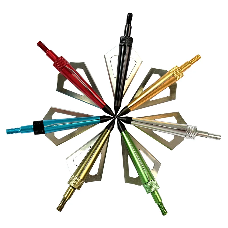 12pcs 6 color Archery Arrow Broadhead Point Arrows Head for Hunting Beast Bow Archery Outdoor Sporting