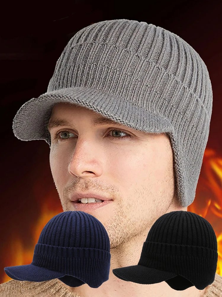 AliExpress GTUBIKE New Winter Men Hat Outdoor Ear Protection Warm Thick Bicycle Knitted Cap Scarf Windproof Visors Baseball Cap Male