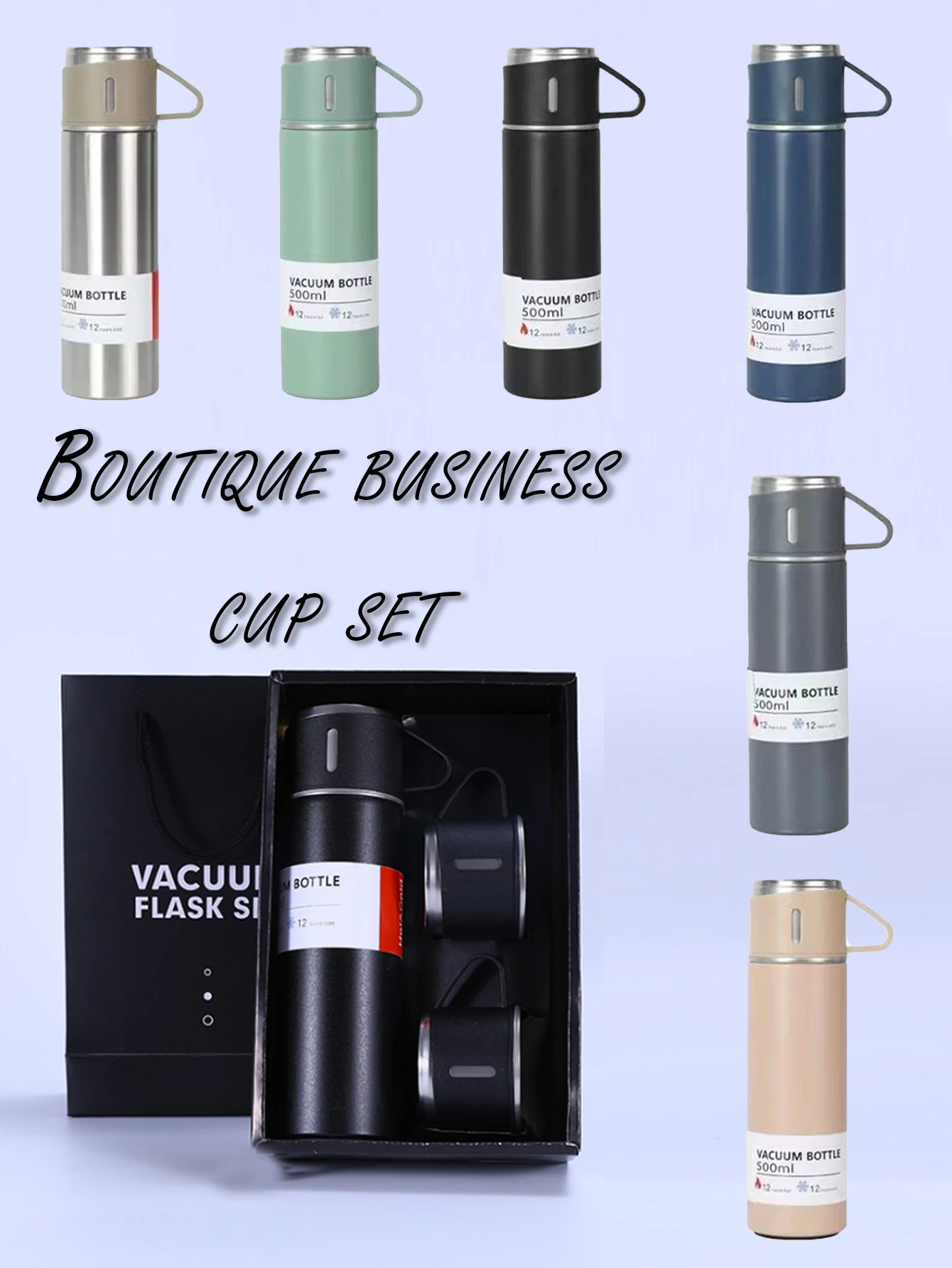 

500ml Stainless Steel Vacuum Insulated Tumbler Set - Three-in-One Lid Combo for Hot And Cold Beverages