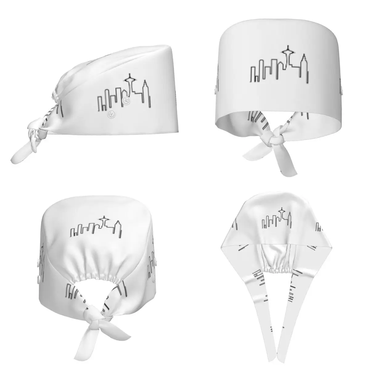 Frasier - Seattle Silhouette Scrub Hat, casquette chirurgicale réglable pour hommes et femmes, idéale pour les dentistes