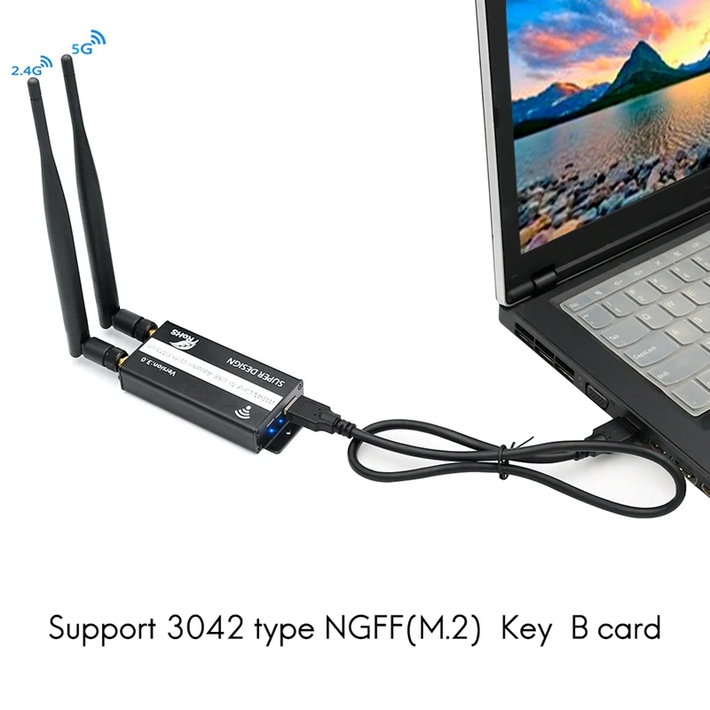 Externe netzwerk karte ngff (m.2) zu usb 3,0 drahtloser wifi adapter mit sim kartens teck platz für wwan/lte/4g modul