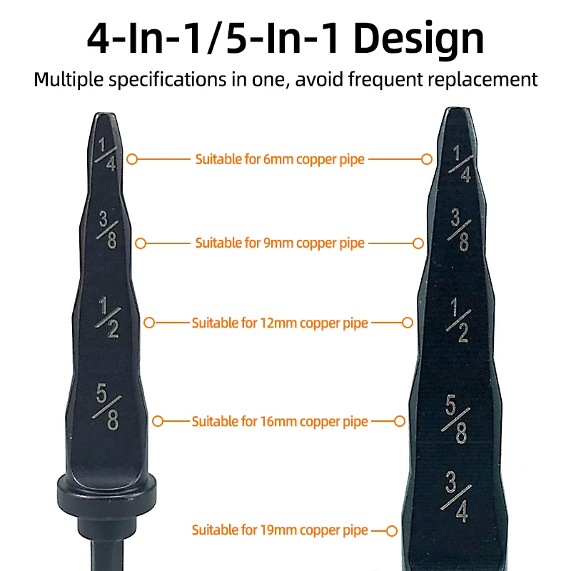 4-In-1/5-In-1 Tube Pipe Expander Hex Shank Air Conditioner Pipe Swaging Tools Tube ExpInstall Repair Maintenance Takeover Tools