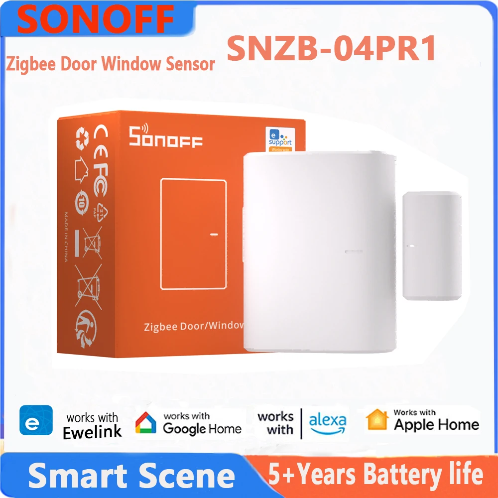 SONOFF SNZB-04PR1 Zigbee 3.0 Door Window Sensor Wireless Smart Home Security Alarm System Works with Alexa Google Home