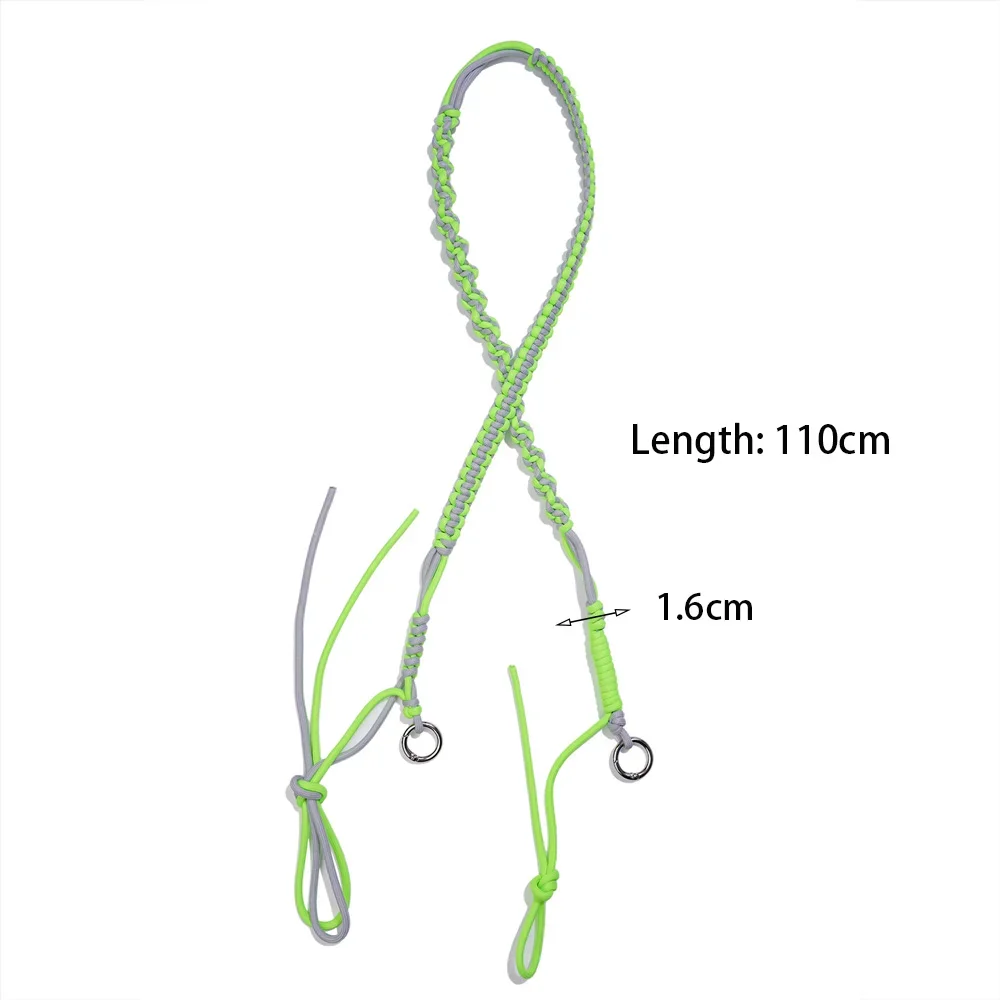 Y2K Chunky Paracord Bag Strap Handwoven Neon Crossbody Rope Lanyard Replacement With Metal Rings For Mini Pouch Phone Case