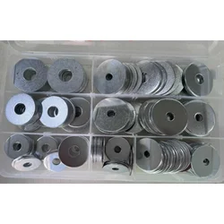 140PCS ASSORTED ZINC PENNY REPAIR MUDGUARD METRIC WASHERS M5 M6 M8 M10 KIT Flat Plain Flat Gasket Rings