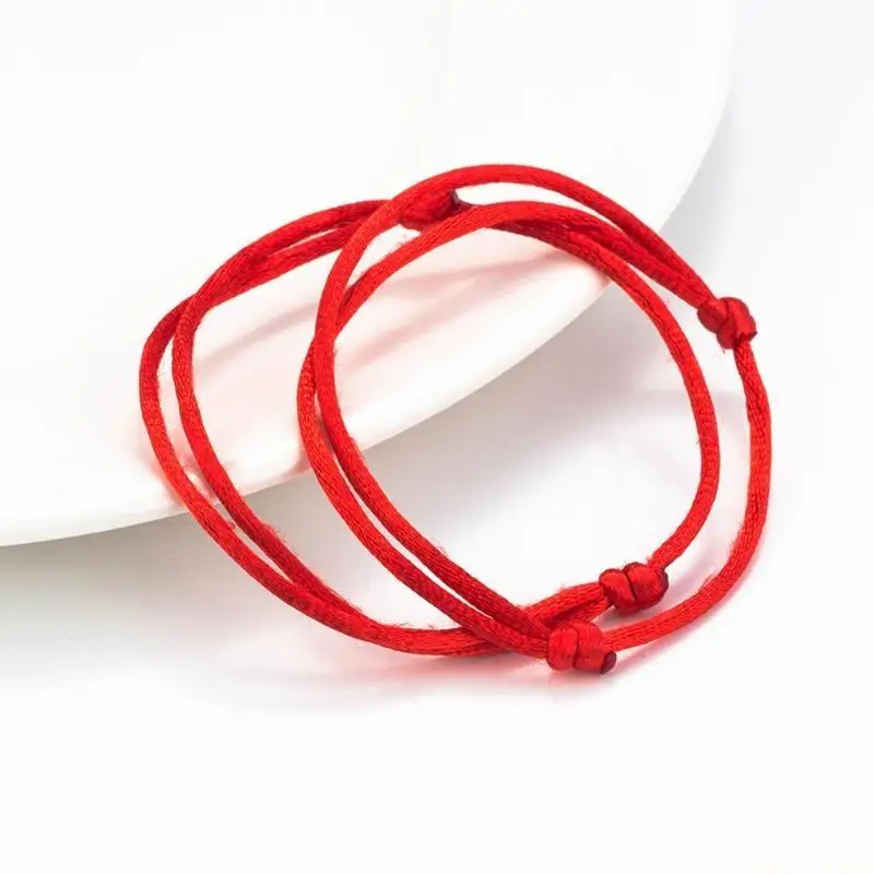 

31BF 10 шт. для женщин и мужчин любовник простой браслет на красном шнуре удачи веревка каббала для защиты узел амулет браслет