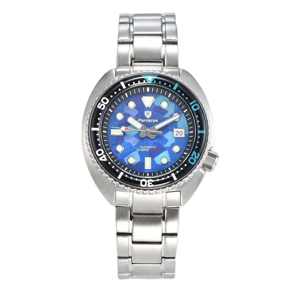 

PARNSRPE 45MM NH35 20bar Men's automatic diving watch Bracelet 3.8 Crown sapphire crystal Luminous pointer