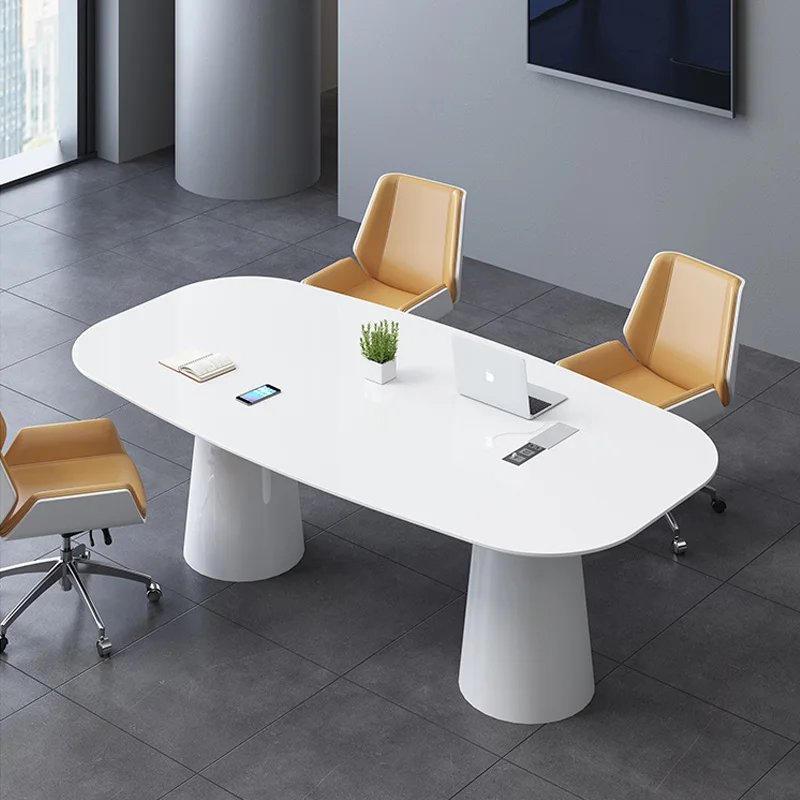 Conference Room Table for Small Office White Lacquered Conference Table Modern Design Table Conference