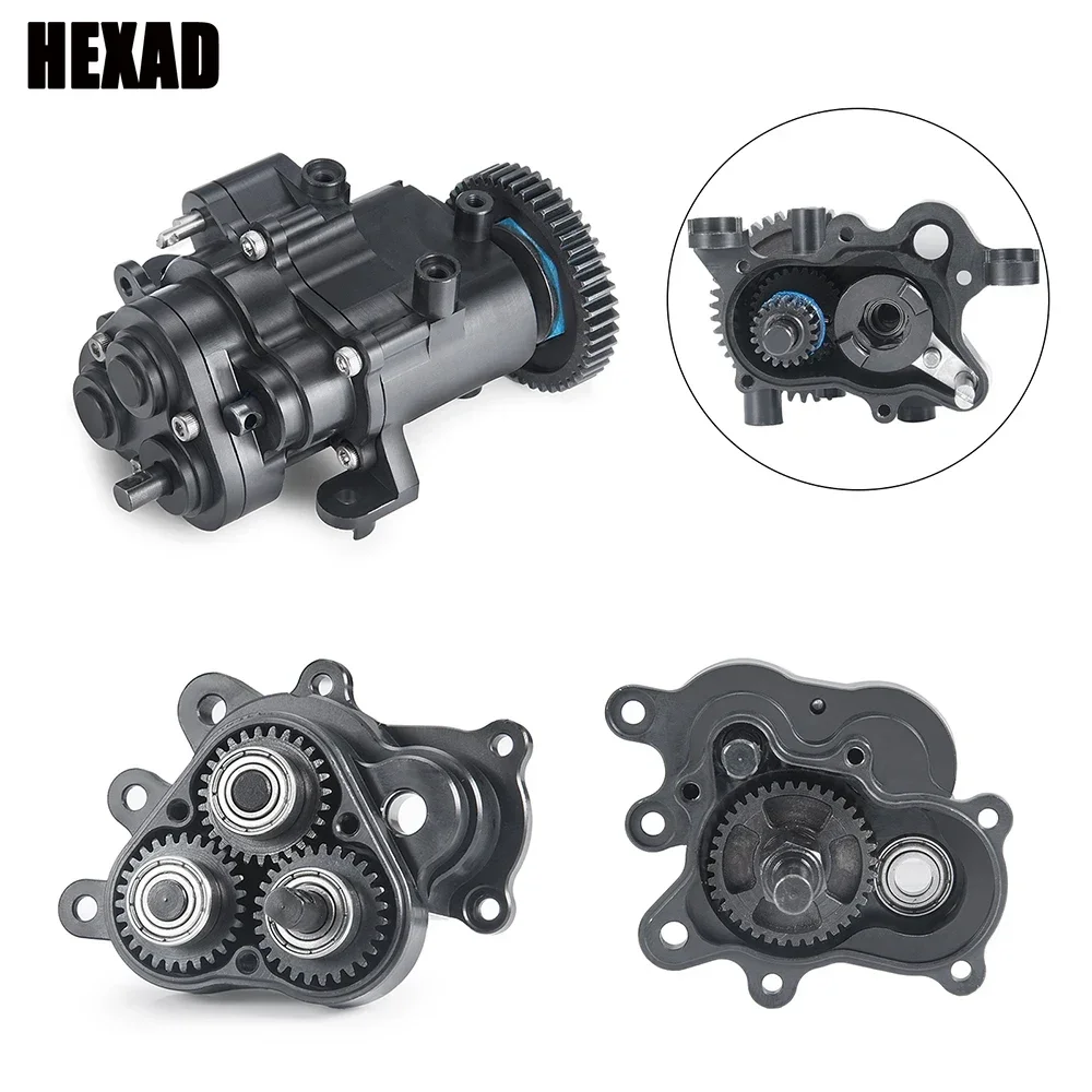 CNC Metal Gearbox with Shifting Slipper Clutch and Transmission Internal Gears for 1/10 RC Crawler TRX4 Bronco TRX6 G63 Upgrade