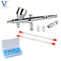 Professional Dual Action Gravity Airbrush Kit for Airbrush Painting, Tattoo, Cake Decorating with 0.2mm/0.3mm/0.5mm Airbrushes