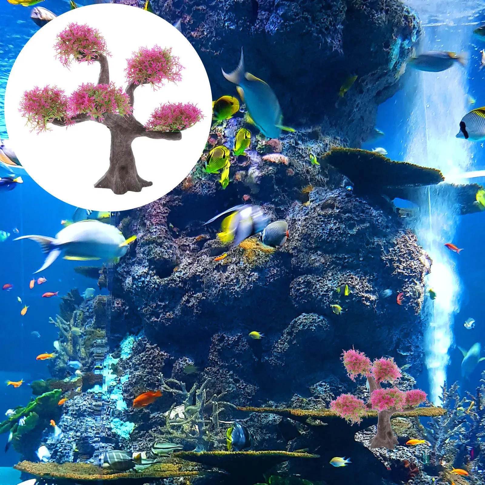 

Artificial Fish Tank Plant Small Tree Decoration Aquarium Underwater Ornament Realistic Plastic Fake Plants for Fish Tank Decor