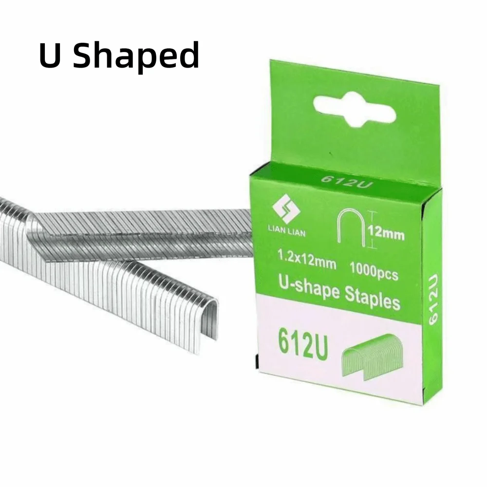 

1000Pcs 8/10/12mm Door Shaped Staples Nails Stapler Machine Accessories Framing Work T Shaped Staples U Shaped Staples Hand Tool