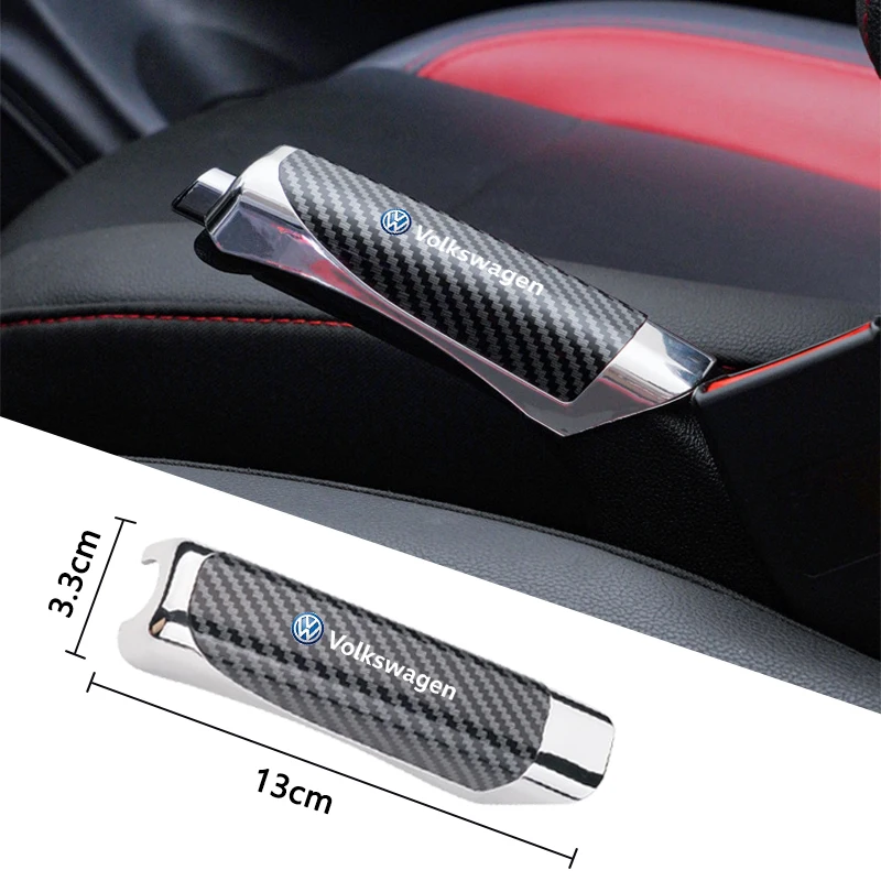 Cubierta de freno de mano de cuero de fibra de carbono para coche, funda protectora de freno de mano, protección para volkswagen vw magotan polo