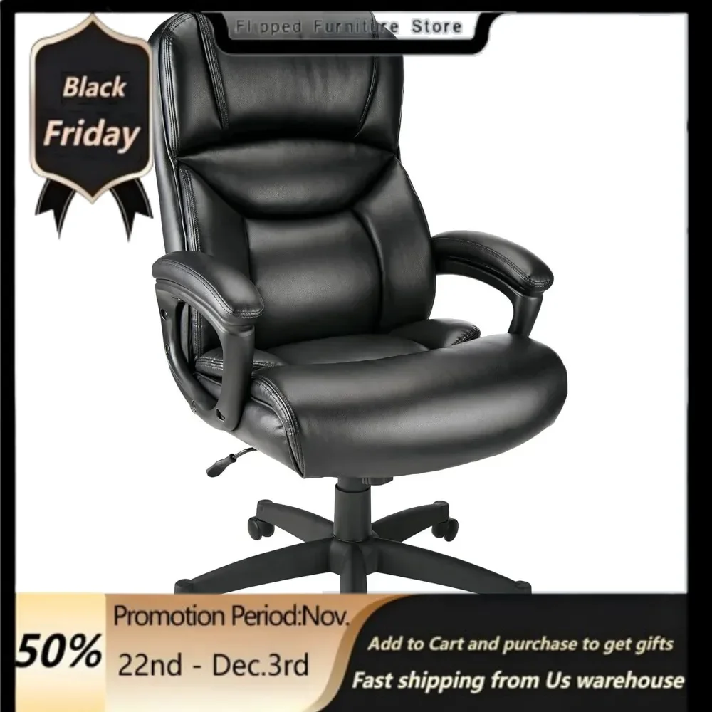 Office Chair/-Cemented Leather  Black -desk Chair28.15 D X 26.38 W X 42.91 H 