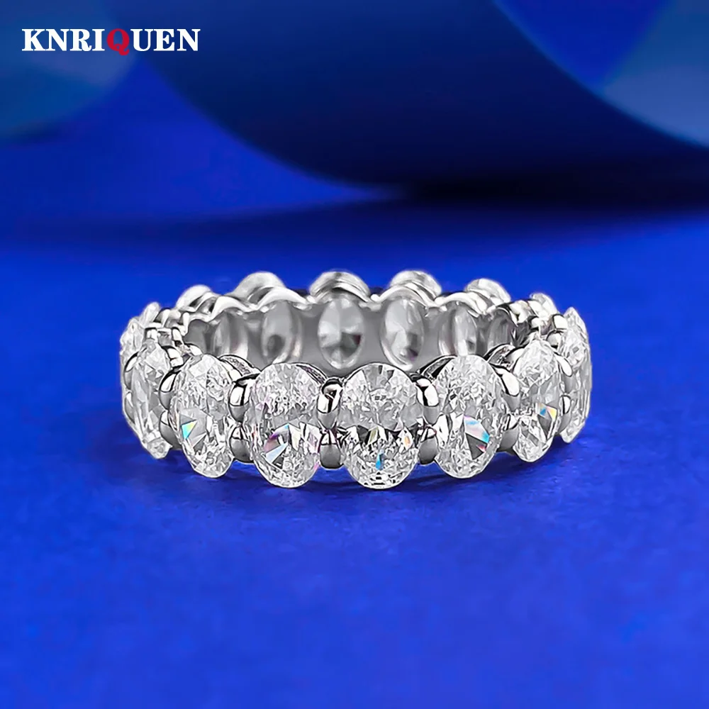 

Women's 100% 925 Sterling Silver Oval 4*6mm High Carbon Diamond Rings Classic Wedding Engagement Band Fine Jewelry Birthday Gift