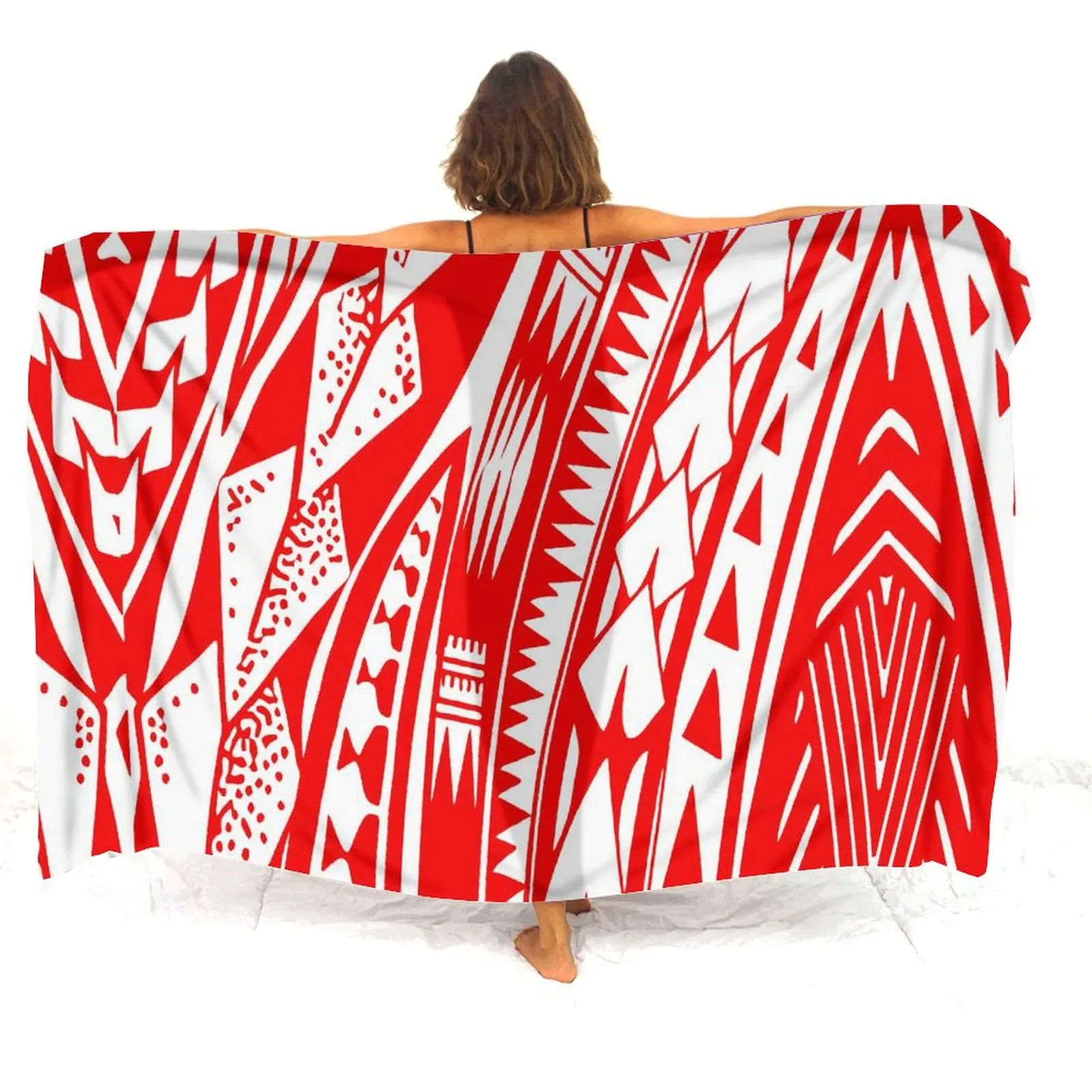 Polynesian Women'S Sarong Sun Protection Shawl Cape Sarong Apron Sarong Silk Scarf Can Be Customized With Personalized Patterns