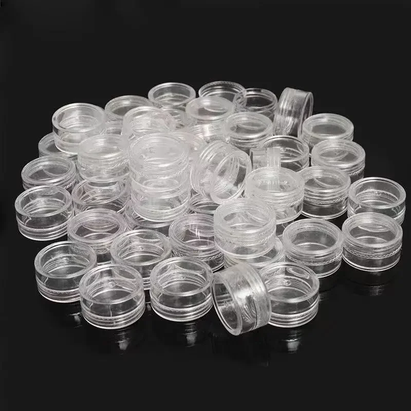 100pcs 2g/5g/10g Empty Plastic Jar Pots Transparent Sample Bottles Eyeshadow Cream Lip Balm Container Portable Makeup Jar