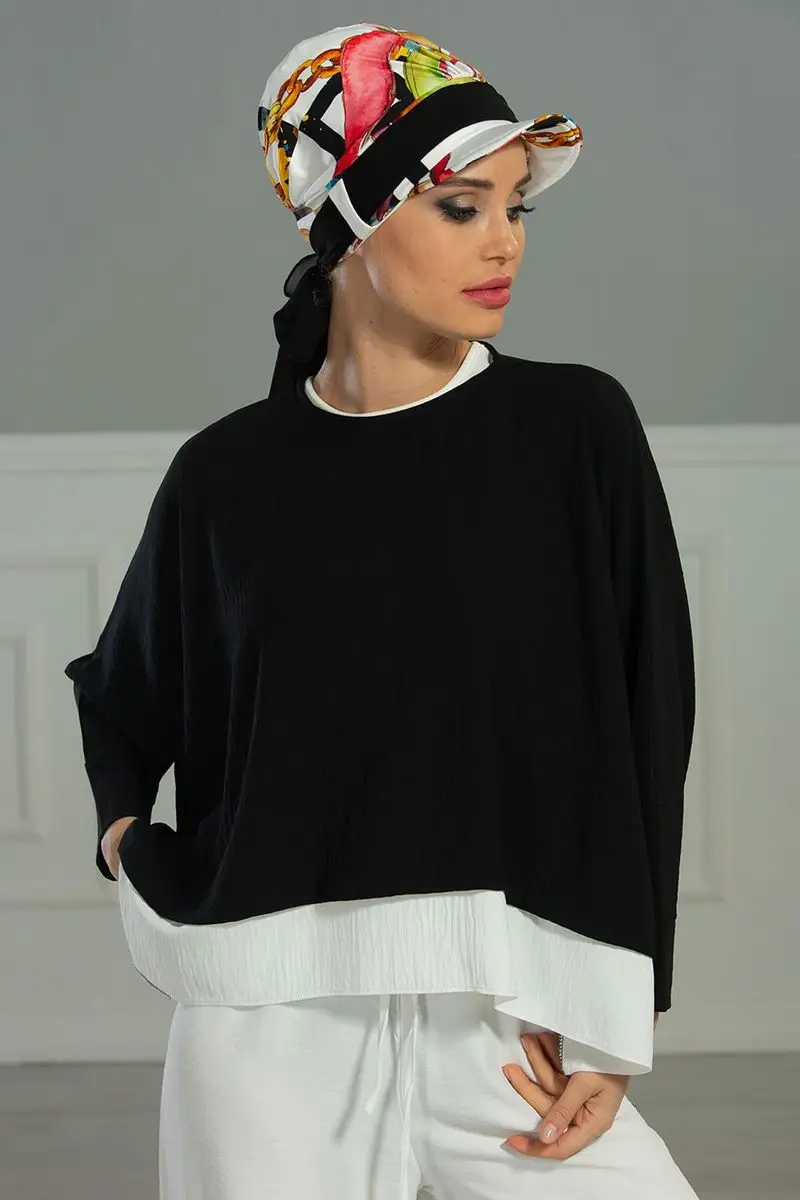 Chiffon-belted hut Knochen Alis muster