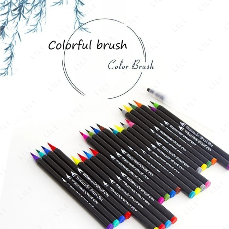 

Набор акварельных ручек с мягкой головкой 12-72 цветов, водорастворимая мягкая ручка для волос, может быть смешанная, специализированная кисть для рисования студентов
