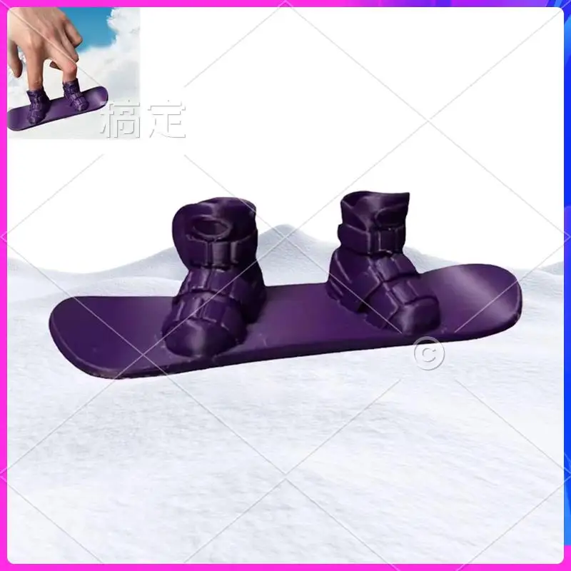 AUU-미니 핑거 스노우 보드, 3D 프린트 핑거 스노우 보드, 핑거용 미니 스케이트보드 스노우 보드, 미니 스키 장난감 핑거