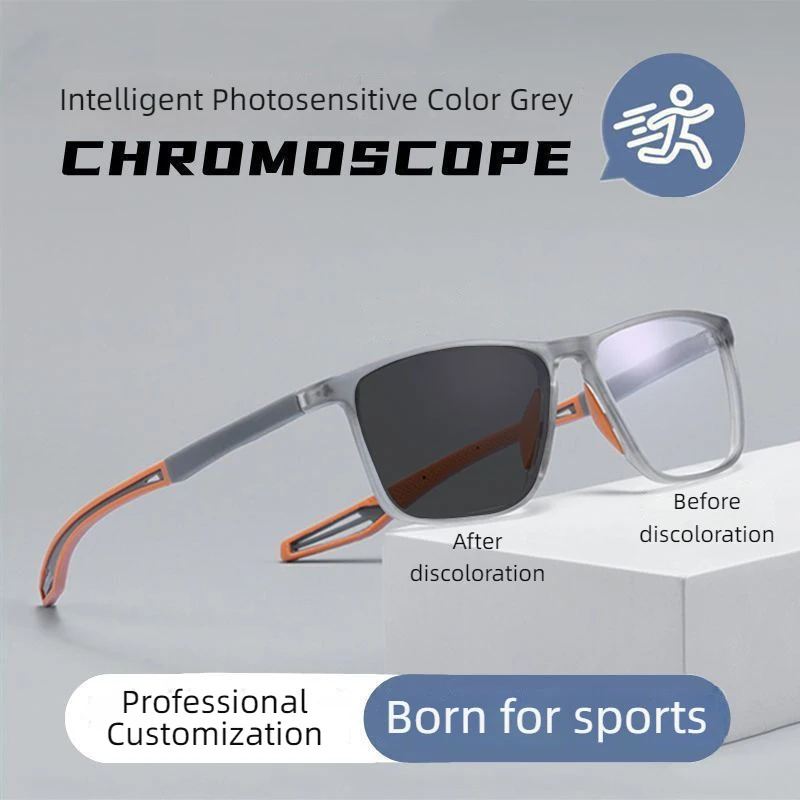 Modische Rechteckige Photochrome Lesebrillen, Sport-Farbblockierende und Farbwechselnde Brillen