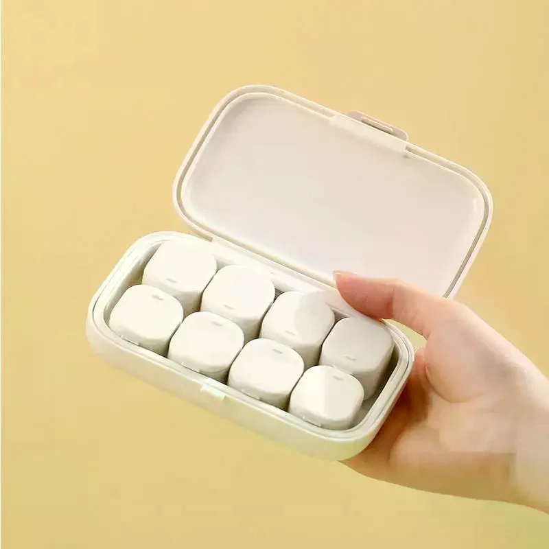 1Set Plastic Pill Box, Travel Portable Small Medicine Box, Utility Medicine Case With 8 Mini Packing Box, Daily Medicine Case