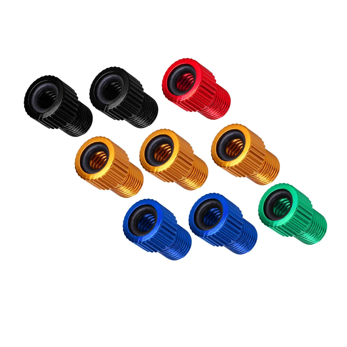 10Pcs to Valve Converter Bike Air Adapter Leakproof Dirt Rain Resistant Tubes Pump Compressor Rocket Shape