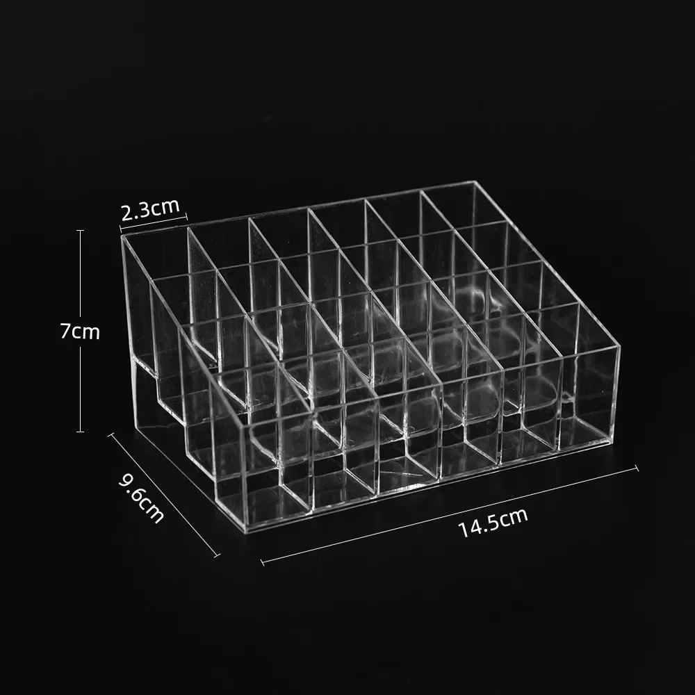 Acrylic Cosmetic Storage Box Lipstick Jewelry Storage Organizer Box Tattoo Ink Pigment Organizer Box 1pcs 24 Holes