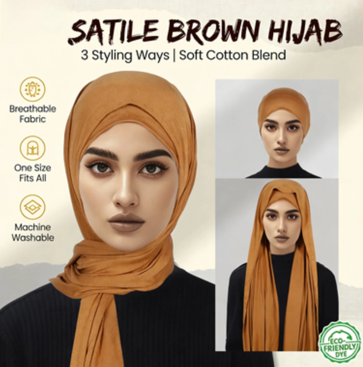 

Versatile 2Pcs Cotton Modal Headwear Set Women's Undercap Tube Hat Cotton Long Towel Scarf