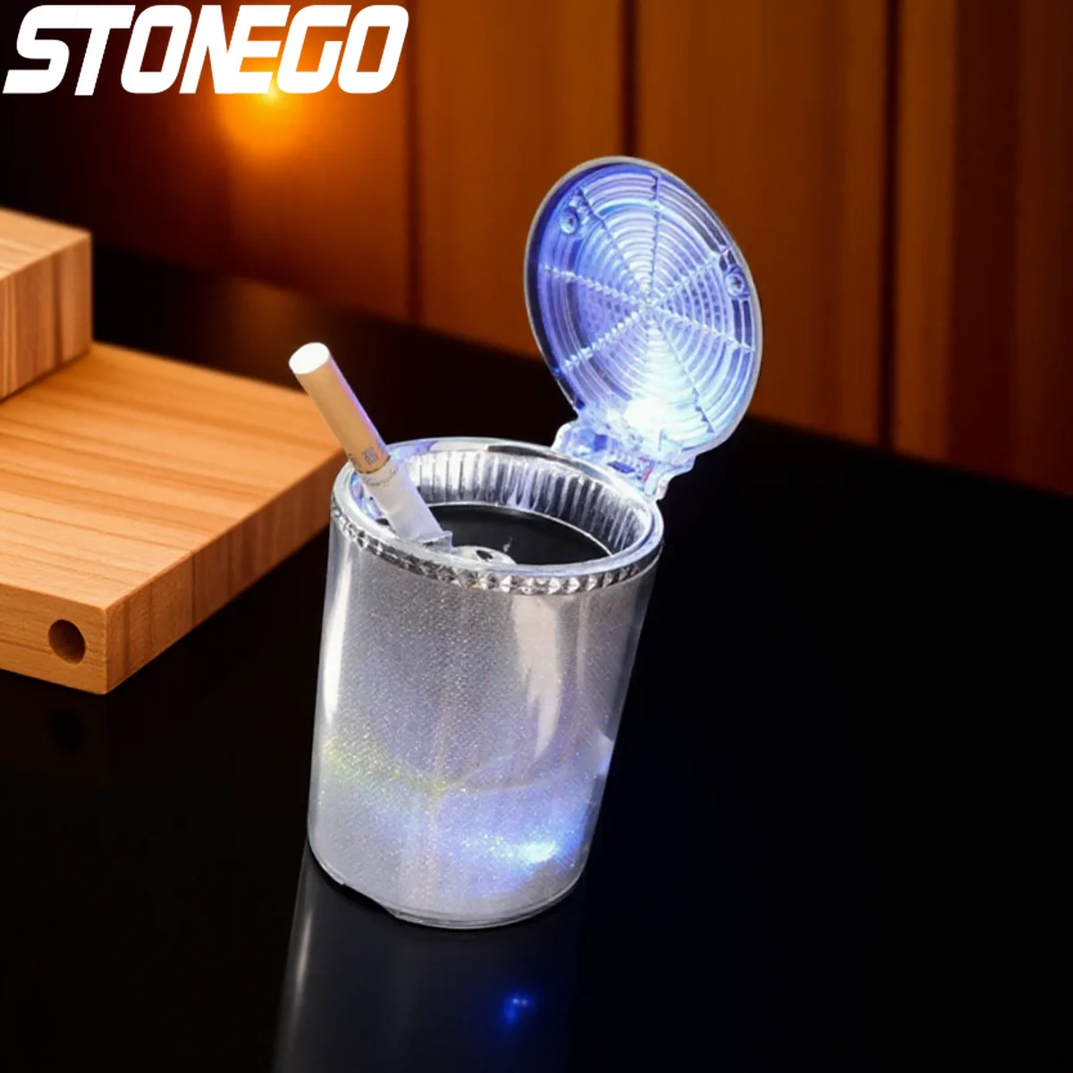 

Colorful LED Light Portable Smokeless Ashtray Cigarette Holder for Car Auto Interior Accessories