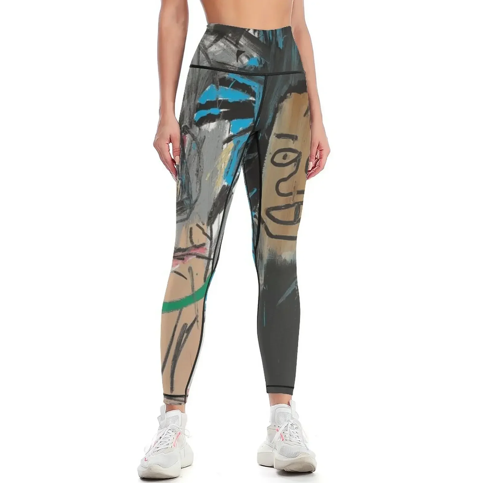 

Collaboration jean-michel and warhol - painting illustration Leggings Leginsy push up Clothing fitness Womens Leggings