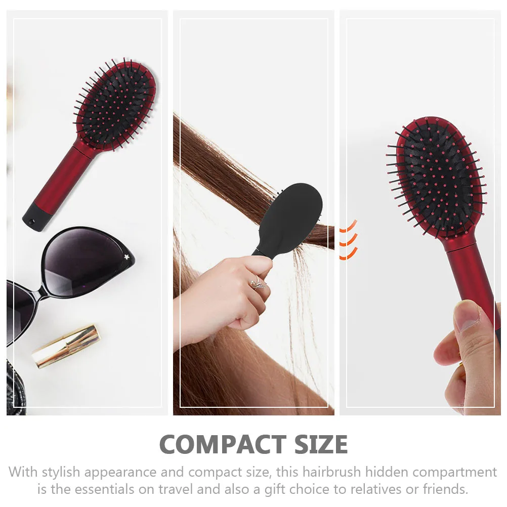 

2Pcs Comb Storage Box Hidden Compartment Hair Brush Multi-Purpose Plastic Travel Hair Comb Detangling Reusable Salon Home Use