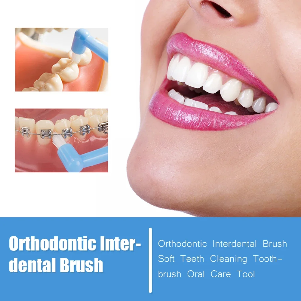 4pcs Orthodontic Toothbrush Pointed Head Soft Hair Correction Clean Teeth Gap Floss Oral Hygiene Teeth Braces Tooth Brushes
