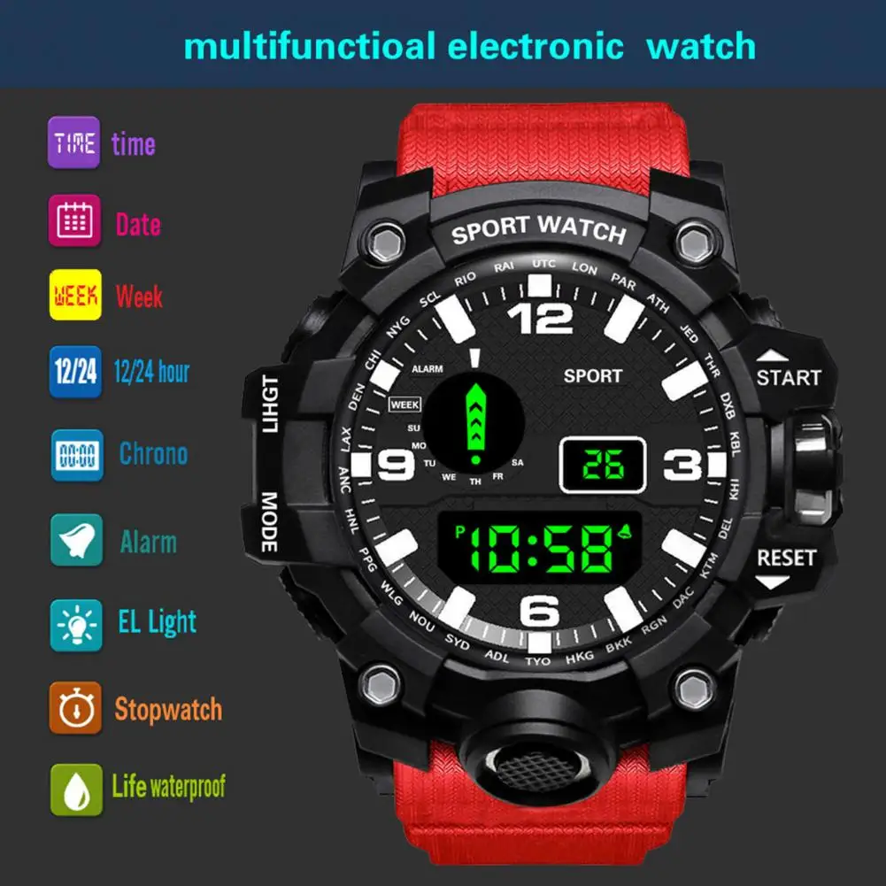 Multi-functional Watch for Practical Use Multifunctional Outdoor Sports Watch for Men Women Durable Running Electronic Watch