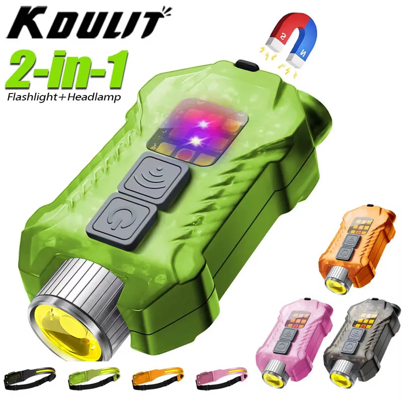 XW005 Multifunctional LED Flashlight Rechargable Headlight COB Work Light Detachable Torch  with outdoor Fishing Camping Lantern