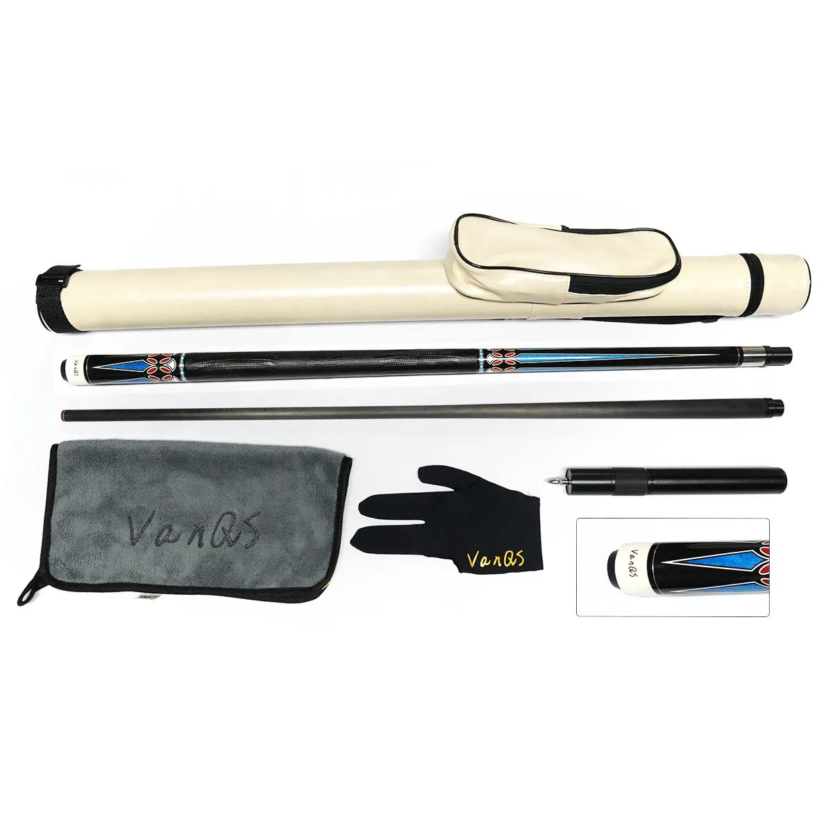 Unilock Billiard Carbon FiberHigh Quality Pool Cue Christmas gift Kit With Leather Grip And Extension+bag+glove+cleaning Towel