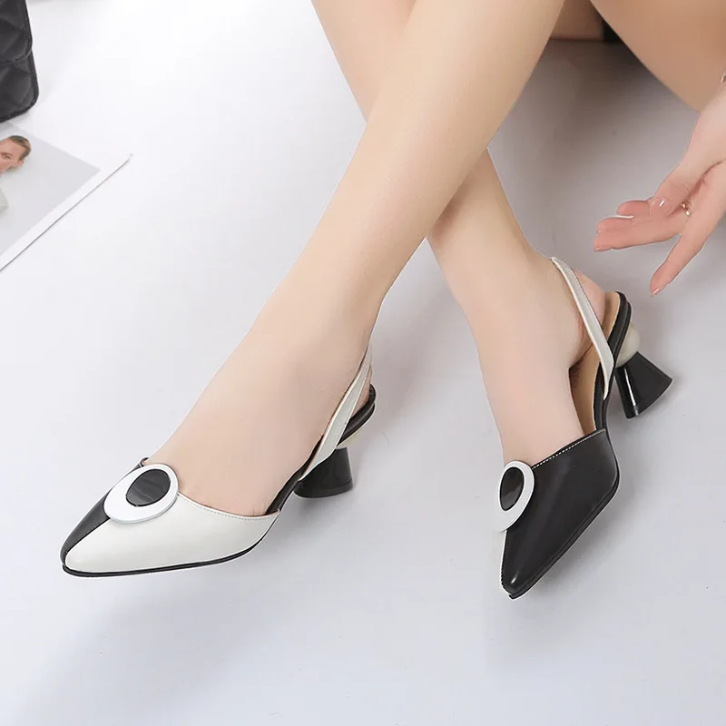 المرأة الحلو جودة عالية الوردي الراحة الأوروبية أنيق ربطة القوس فيونكة كعب مربع أحذية سيدة كلاسيكية البيج الصيف أحذية الحفلات