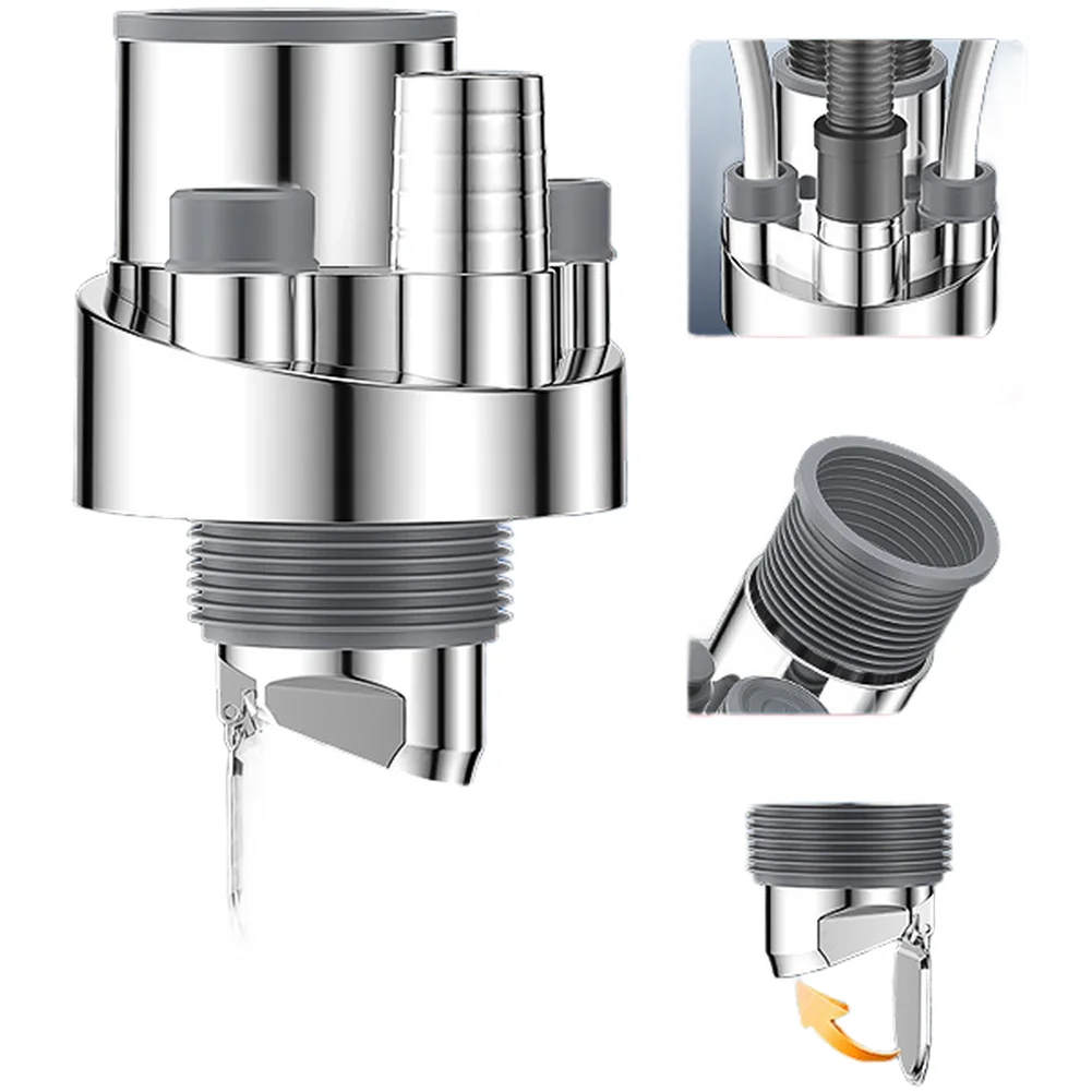 90° Wide Sewer Pipe Kitchen Sink Drain Pipe Triple Outlet Anti Scent Dishwasher Divider Water With Magnetic/silicone/seals