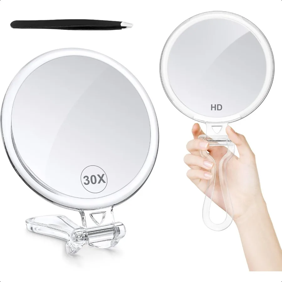

30X Magnifying Mirror for Travel with Handle DoubleSided 1X 30X Magnification Hand Mirror for Makeup Travel Mirror for Desk 5 I