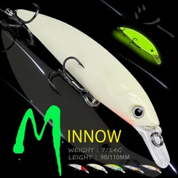 WALK FISH 1PCS 7G/90MM Sinking Minnow 14G/110MM Floating Noise Minno Fishing Lure Artificial 3D Fisheyes Hard Bait For Carp Bass